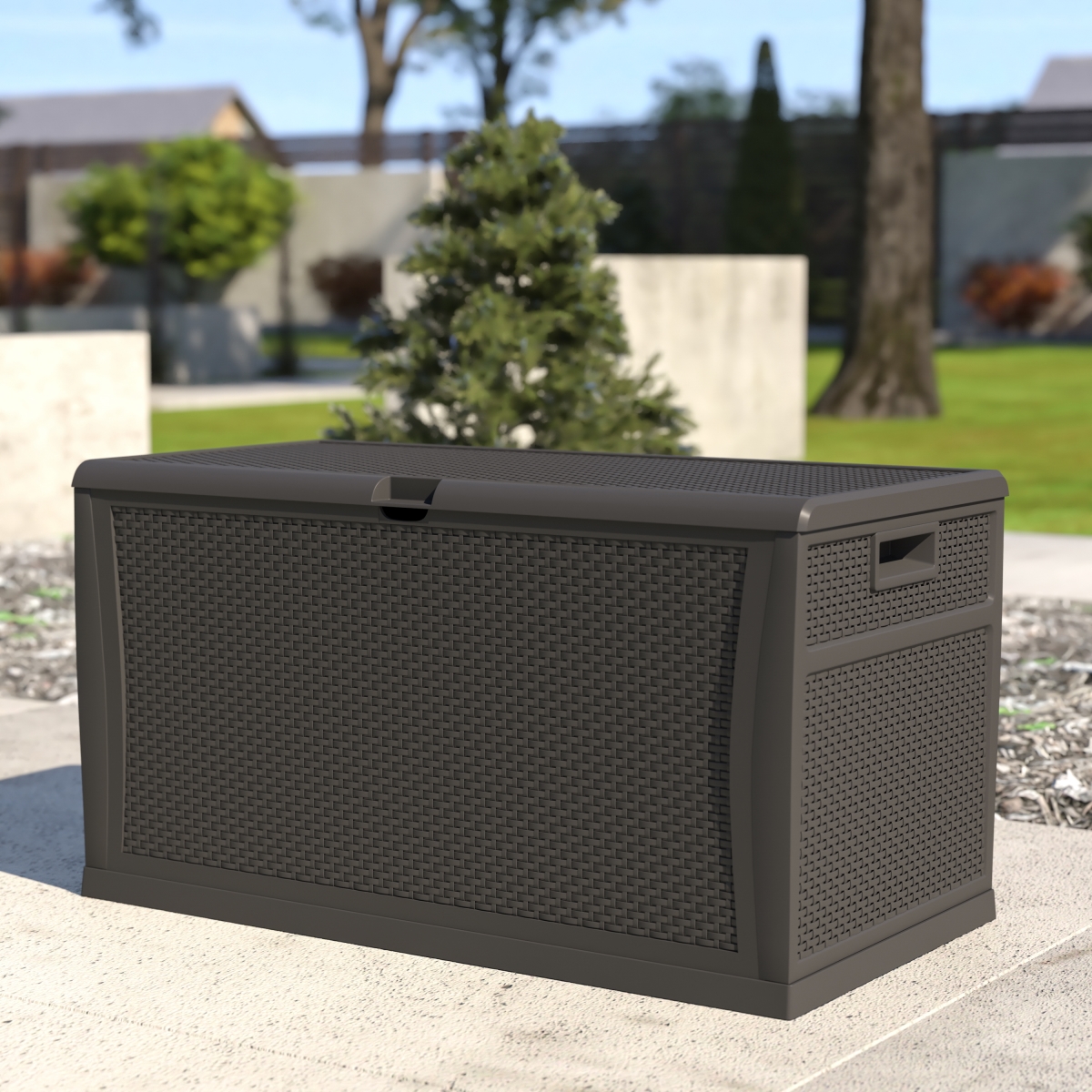 120 Gallon Outdoor Storage Box - Gray - Large Capacity - Waterproof