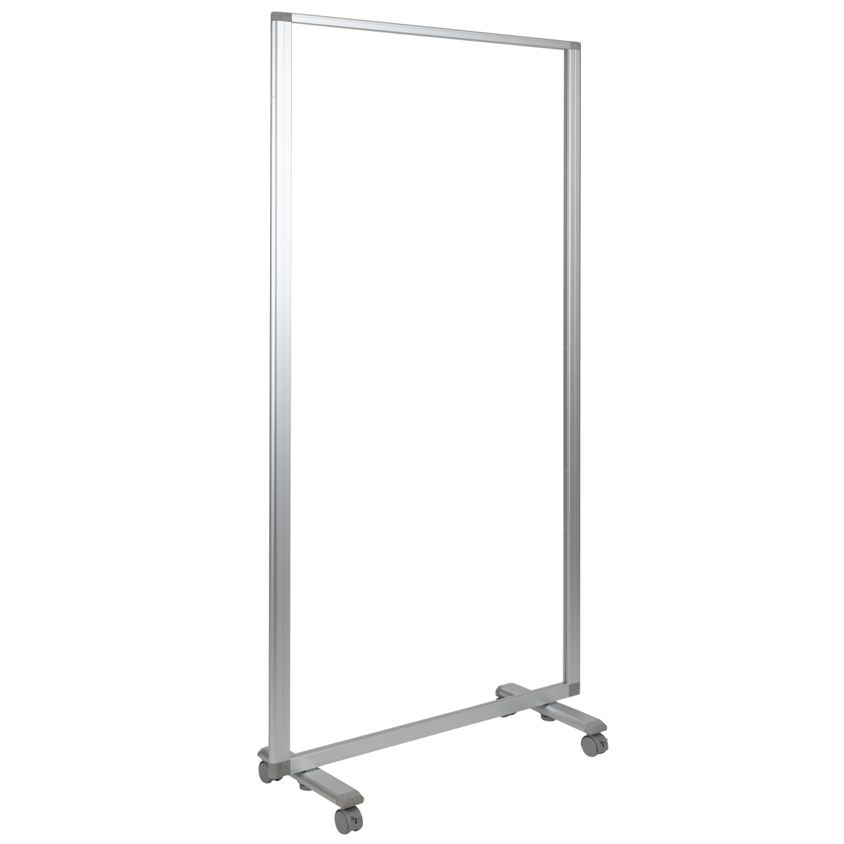 Picture of Flash Furniture BR-PTT002-1-AC-90183-GG 72 x 36 in. Transparent Acrylic Mobile Partition with Lockable Casters, Clear