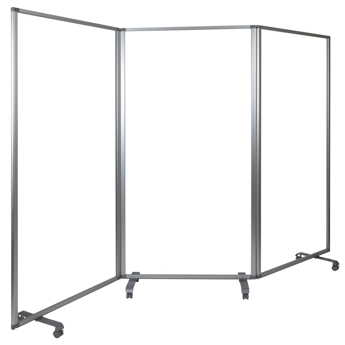 Picture of Flash Furniture BR-PTT001-3-AC-90183-GG 72 x 36 in. Transparent Acrylic Mobile Partition with Lockable Casters, Clear