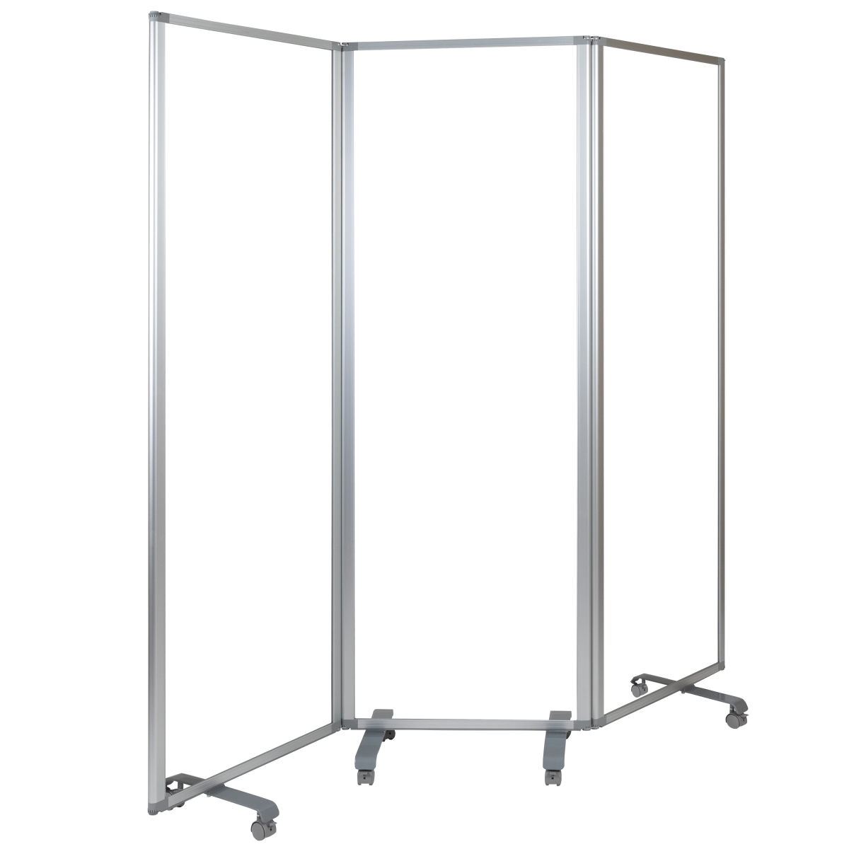 Picture of Flash Furniture BR-PTT001-3-AC-60183-GG 72 x 24 in. Transparent Acrylic Mobile Partition with Lockable Casters, Clear