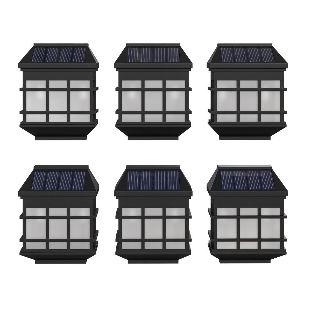 LED Wall Mount Weather Resistant Black Decorative Deck & Fencing Solar Powered Lights