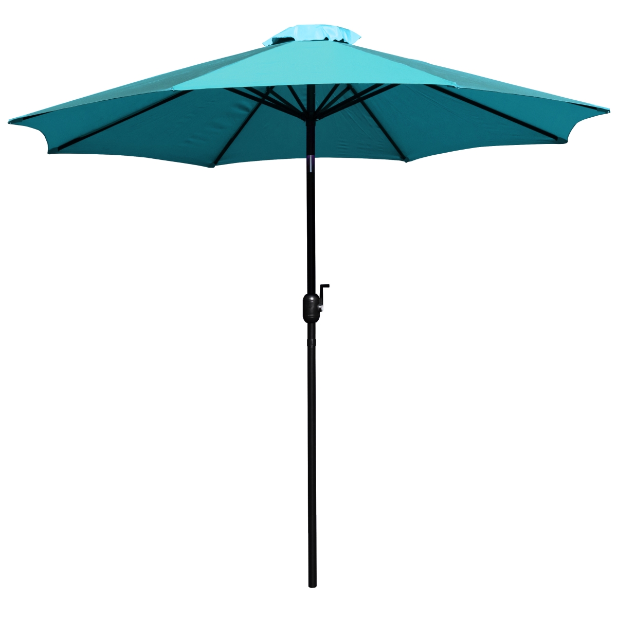 9 ft. Teal Round Patio Umbrella - Crank & Tilt Function - Durable Aluminum Frame