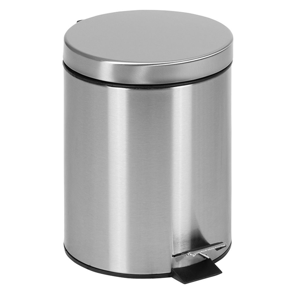 Picture of Flash Furniture PF-H008A5-M-GG 1.3 gal Round Fingerprint Resistant Soft Close Step Trash Can&#44; Stainless Steel
