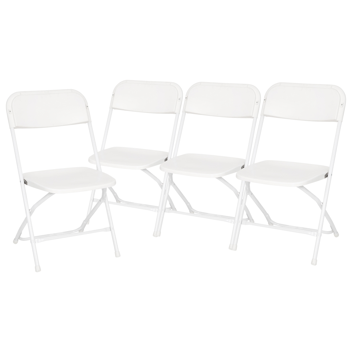 Picture of Flash Furniture 4-LE-L-3-W-WH-GG Hercules Series Plastic Folding Chairs with Commercial Grade Contoured Comfort Big & Tall&#44; White - Pack of 4