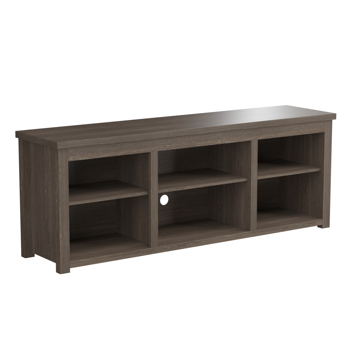 Picture of Flash Furniture GC-MBLK66-ESP-GG Kilead Farmhouse TV Stand for Up To 80 in. TVs - 65 in. Engineered Wood Framed Media Console with Modern Open Storage, Espresso