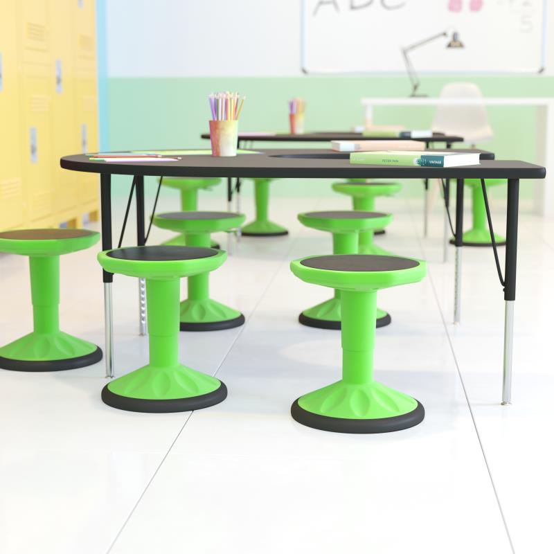 Picture of Flash Furniture AY-9001S-GN-GG 14-18 in. Carter Adjustable Height Kids Flexible Active Stool with Non-Skid Bottom for Classroom & Home - Green