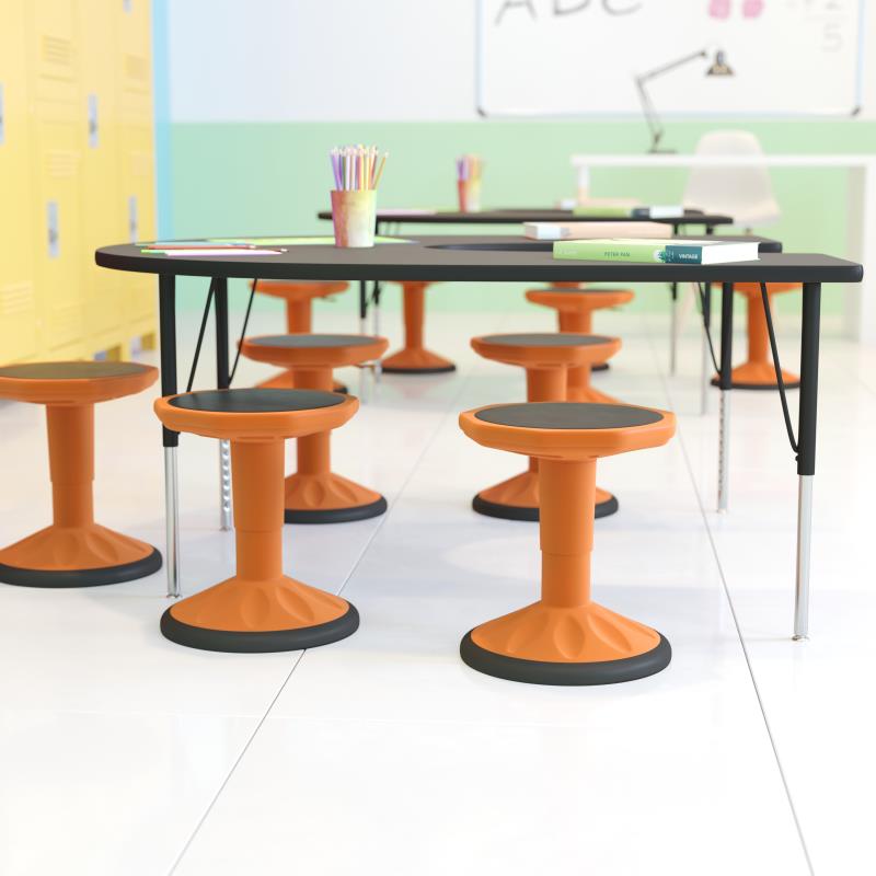 Picture of Flash Furniture AY-9001S-OR-GG 14-18 in. Carter Adjustable Height Kids Flexible Active Stool with Non-Skid Bottom for Classroom & Home - Orange