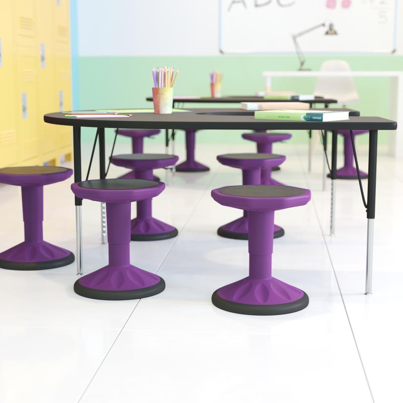 Picture of Flash Furniture AY-9001S-PR-GG 14-18 in. Carter Adjustable Height Kids Flexible Active Stool with Non-Skid Bottom for Classroom & Home - Purple