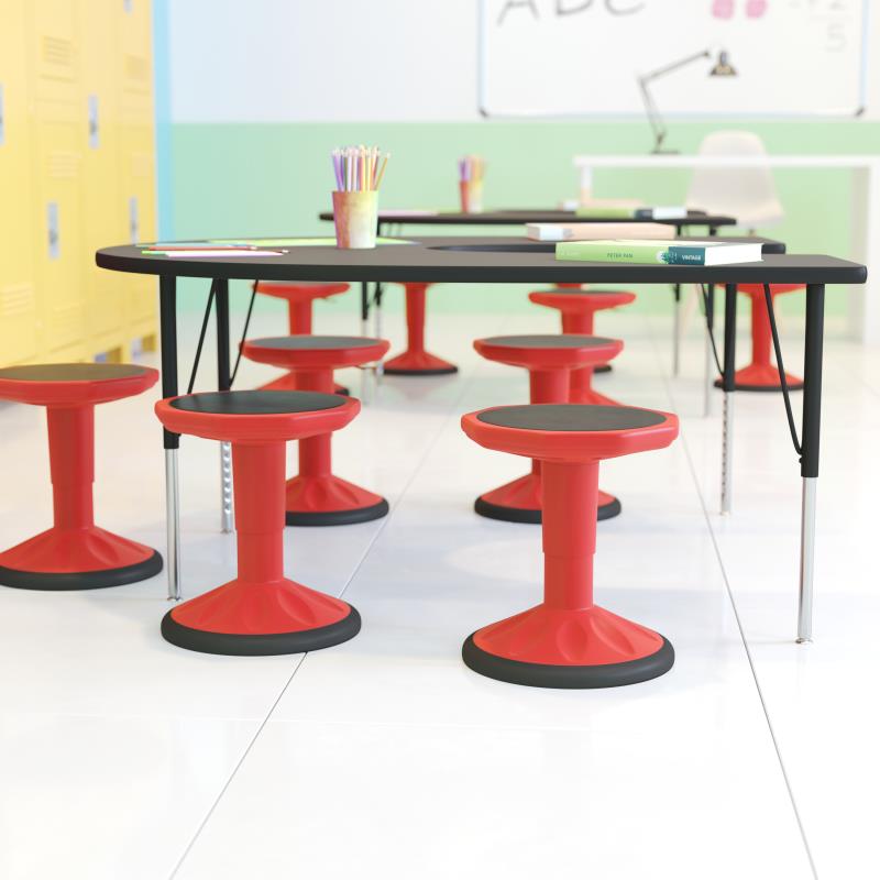 Picture of Flash Furniture AY-9001S-RD-GG 14-18 in. Carter Adjustable Height Kids Flexible Active Stool with Non-Skid Bottom for Classroom & Home - Red