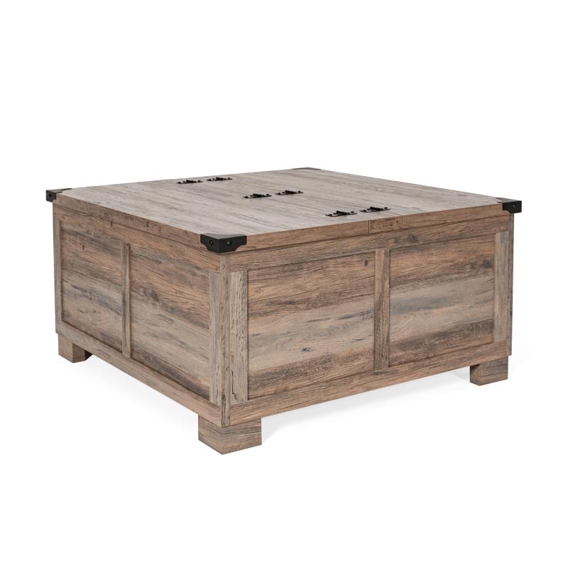 ZG-ZP-030-GRY-GG 35.75 in. Wyatt Farmhouse Storage Coffee Table with Hinged Lift Top, Large Coffee Table with Hidden Storage, Gray Wash -  Flash Furniture