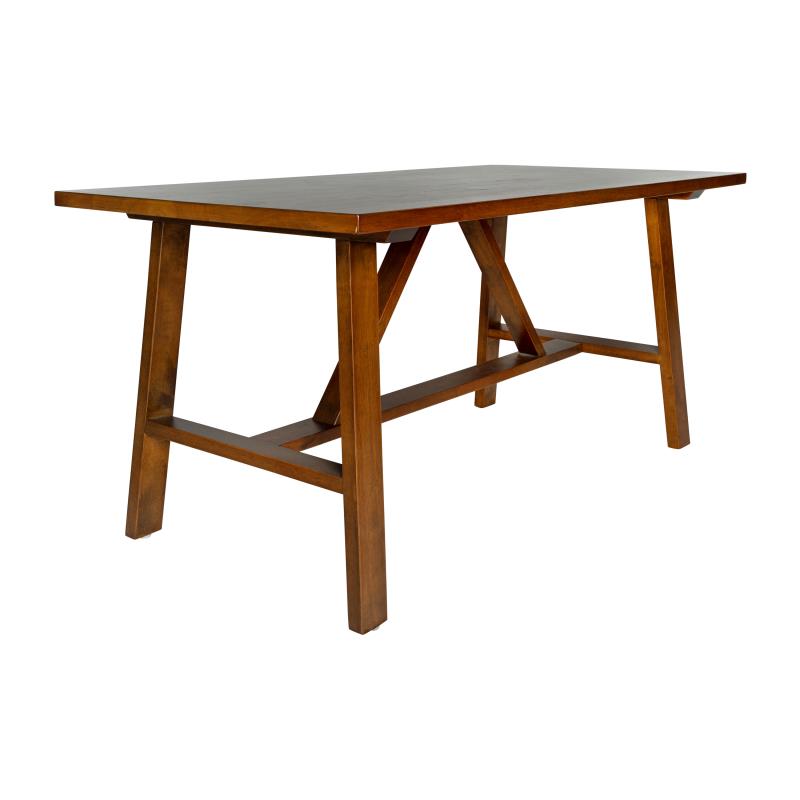 LFS-2013-WAL-GG Eli Solid Wood Farmhouse Coffee Table, Trestle Style Accent Table in Walnut