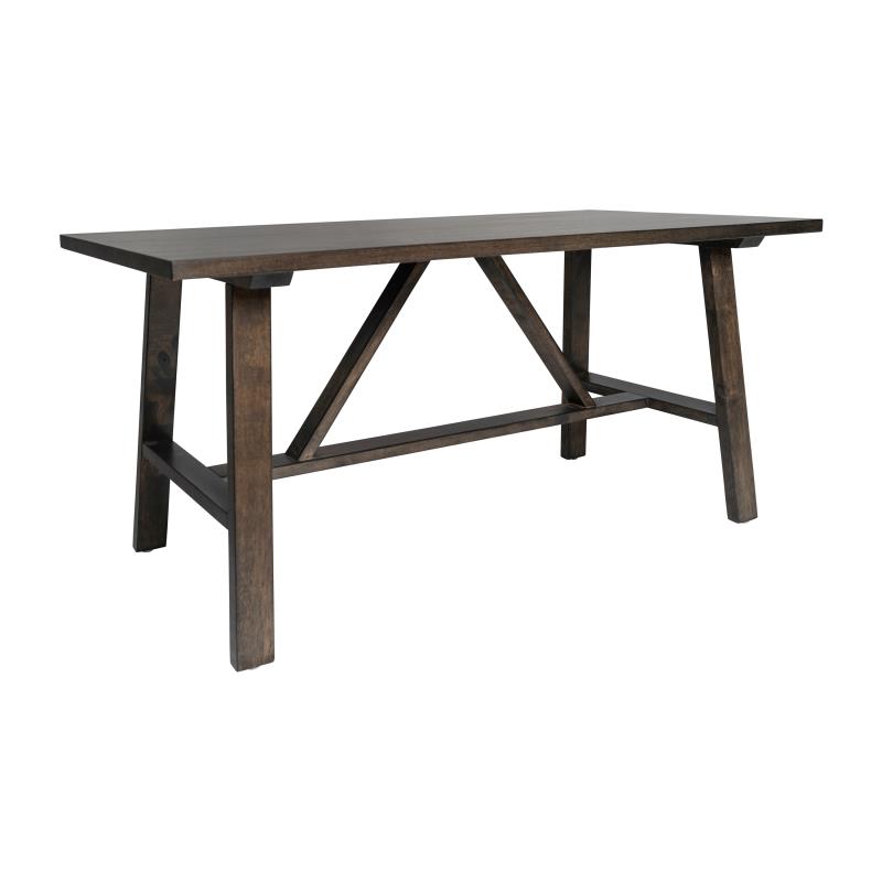 LFS-2013-DKGRY-GG Eli Solid Wood Farmhouse Coffee Table, Trestle Style Accent Table in Dark Gray