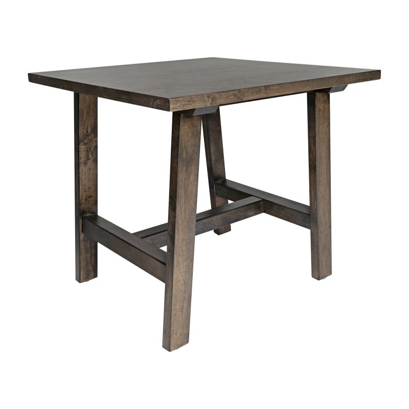 LFS-4005-DKGRY-GG Eli Solid Wood Farmhouse End Table, Trestle Style Accent Table in Dark Gray