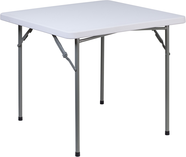 Picture of Flash Furniture RB-3434-GG 34 in. Square Granite Plastic Folding Table, White