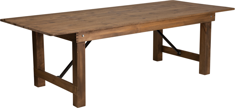 Picture of Flash Furniture XA-F-96X40-GG 8 ft. x 40 in. Hercules Series Antique Rustic Solid Pine Folding Farm Table