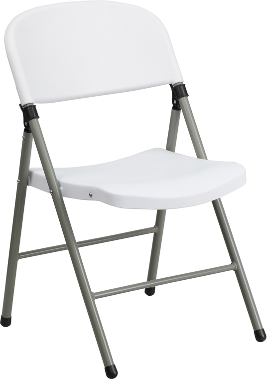 Picture of Flash Furniture DAD-YCD-70-WH-GG Hercules Series 330 lbs Capacity White Plastic Folding Chair with Gray Frame