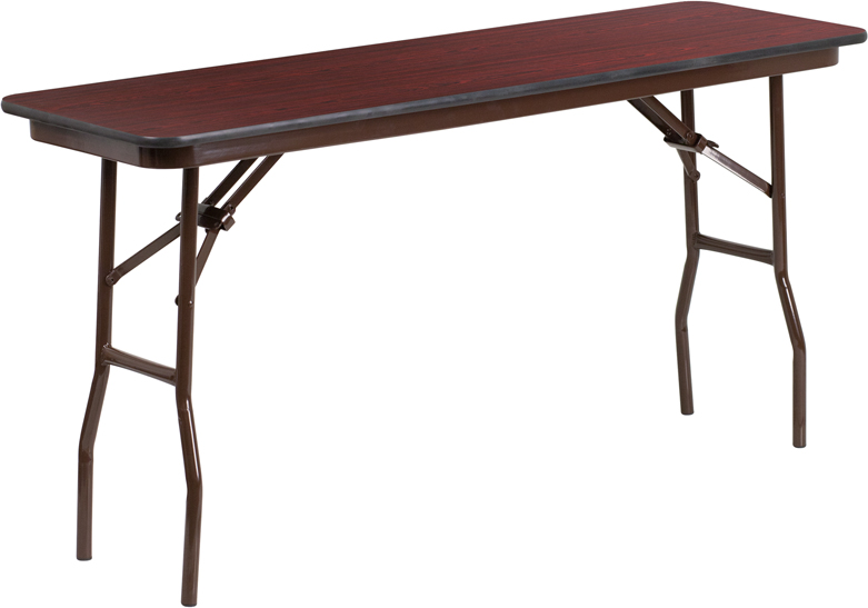 Picture of Flash Furniture YT-1860-MEL-WAL-GG 18 x 60 in. Rectangular Mahogany Melamine Laminate Folding Training Table