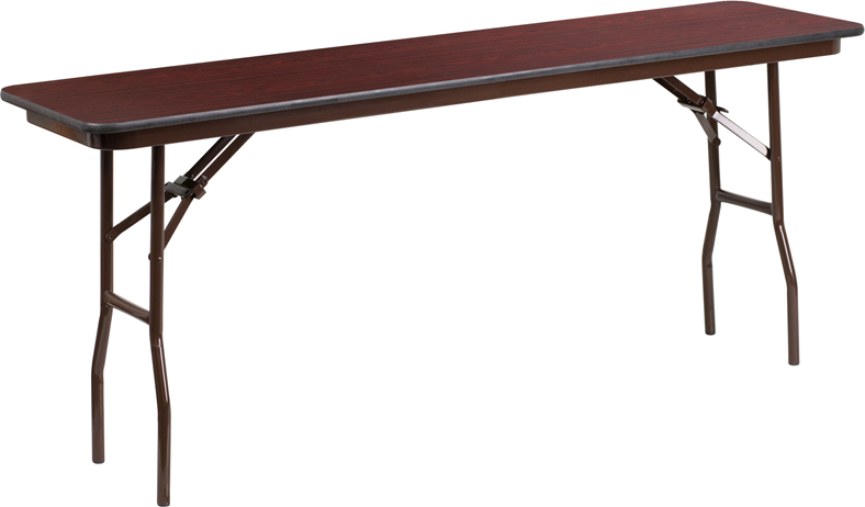 Picture of Flash Furniture YT-1872-MEL-WAL-GG 18 x 72 in. Rectangular Mahogany Melamine Laminate Folding Training Table