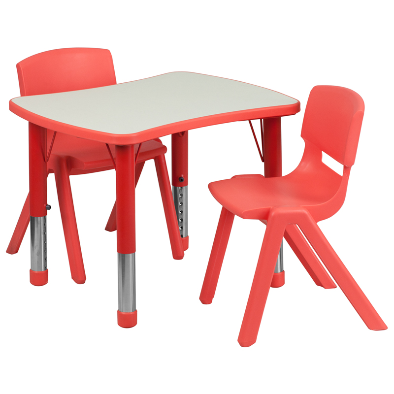 Flash Furniture YU-YCY-098-0032-RECT-TBL-RED-GG