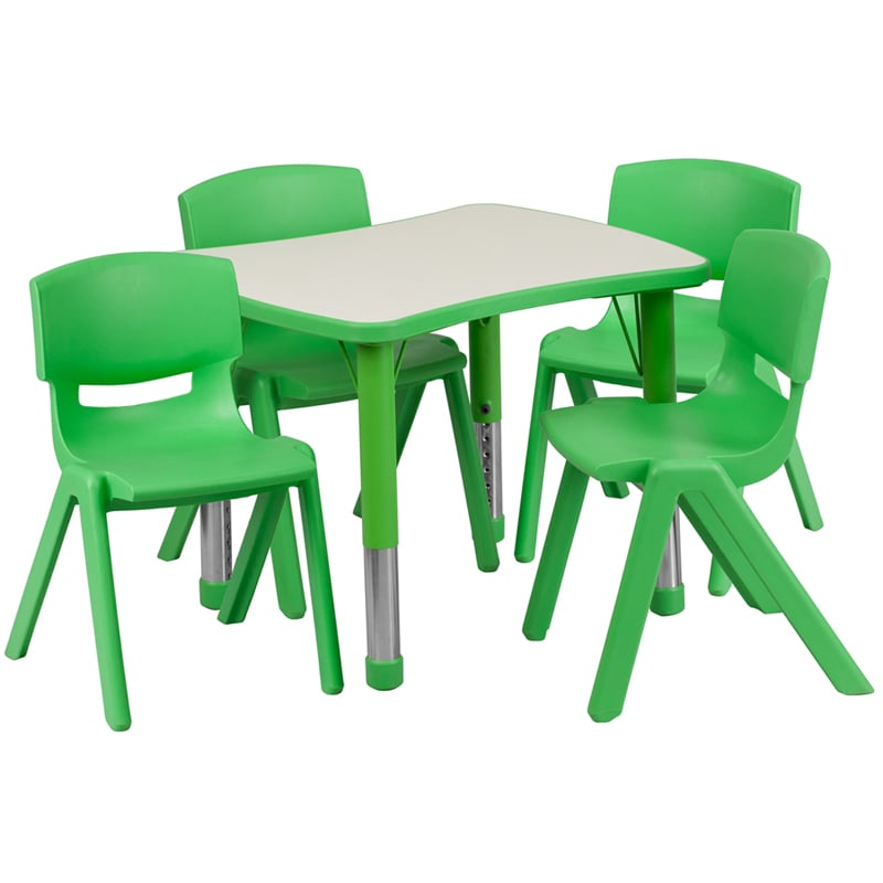 Flash Furniture YU-YCY-098-0034-RECT-TBL-GREEN-GG