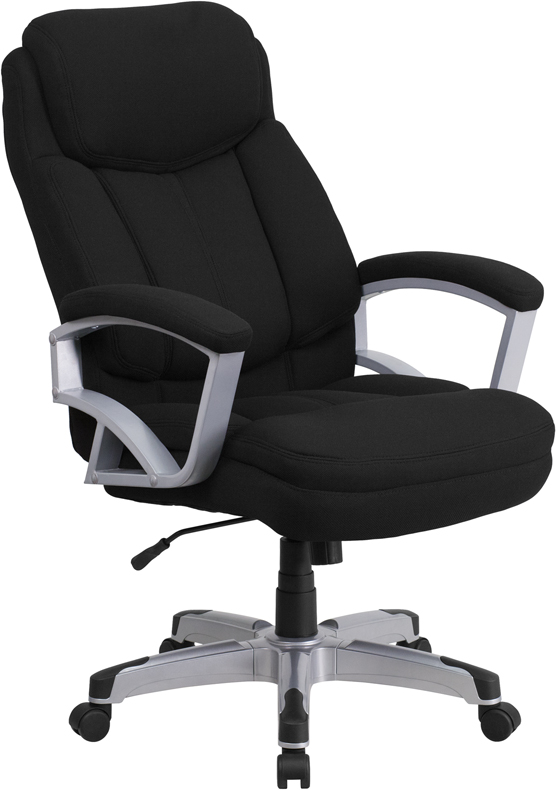 Picture of Flash Furniture GO-1850-1-FAB-GG Hercules Series Big & Tall 500 lbs Rated Black Fabric Executive Swivel Chair with Arms