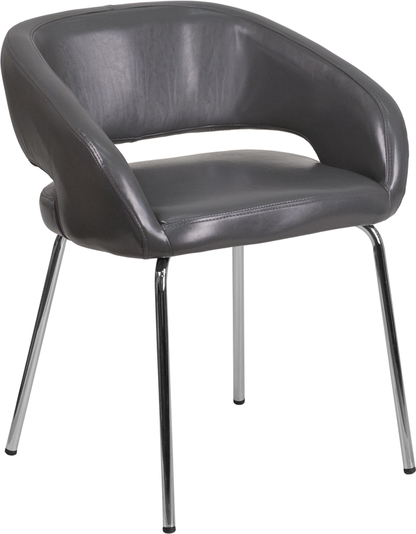 Picture of Flash Furniture CH-162731-GY-GG Fusion Series Contemporary Gray Leather Side Reception Chair