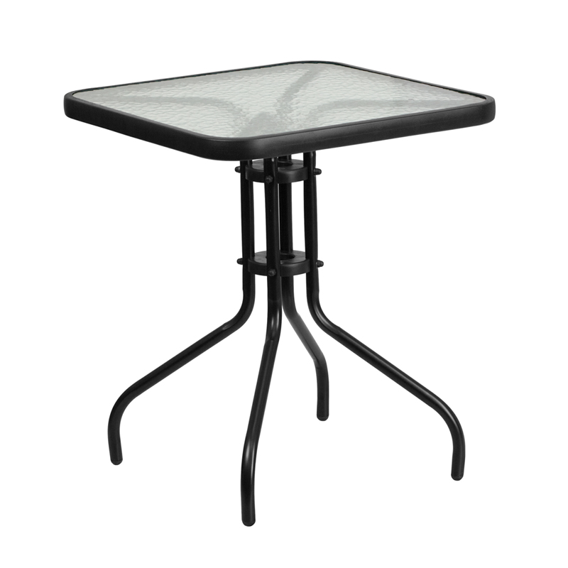 Picture of Flash Furniture TLH-073A-1-GG 23.5 in. Square Tempered Glass Metal Table