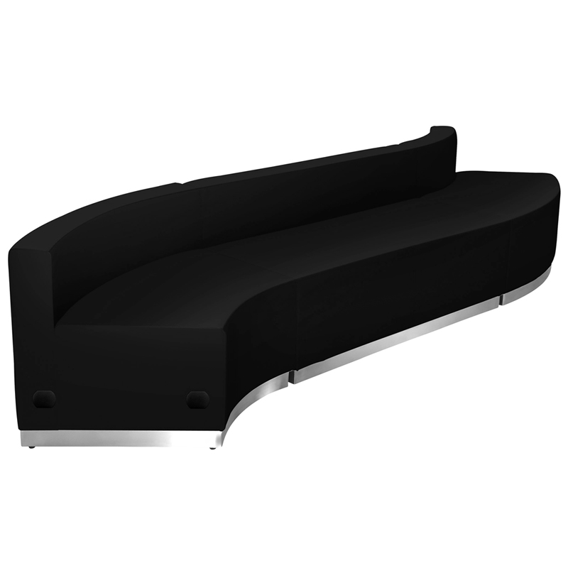 Flash Furniture ZB-803-850-SET-BK-GG 3 Piece Modular Reception Sofa Set - LeatherSoft Upholstery, Black