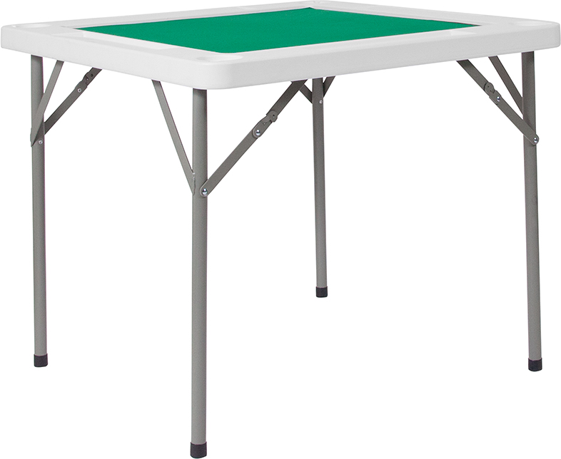 Picture of Flash Furniture DAD-MJZ-88-GG 34.5 in. Square Granite White Folding Game Table with Green Playing Surface