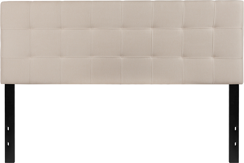 Bedford Tufted Upholstered Queen Size Headboard - Beige Fabric