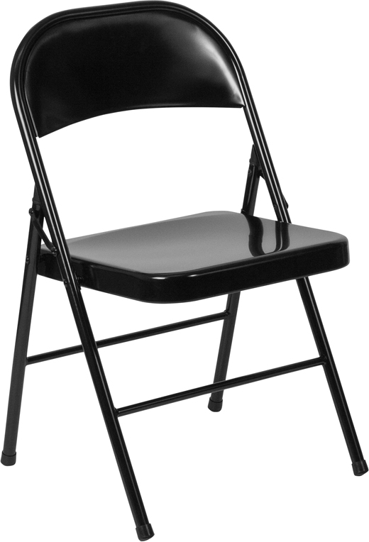 Picture of Flash Furniture BD-F002-BK-GG Hercules Series Double Braced Metal Folding Chair, Black