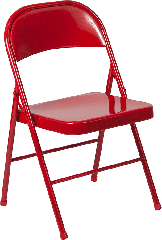 Picture of Flash Furniture BD-F002-RED-GG Hercules Series Double Braced Metal Folding Chair, Red