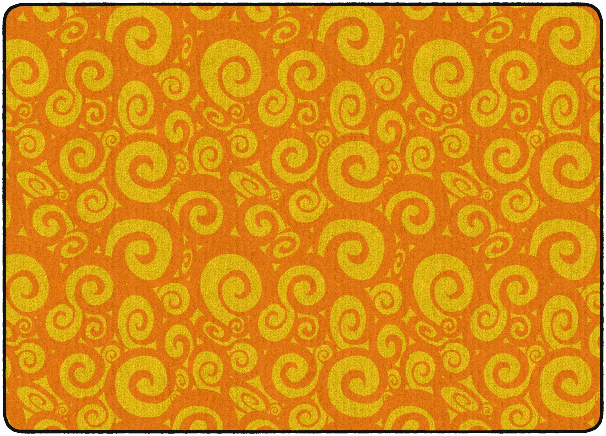 FE391-32A 6 x 8 ft. 4 Swirl Tone on Tone Rug, Orange - Rectangle