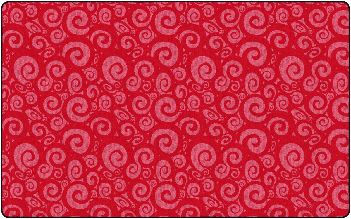 FE390-44A 7 ft. 6 x 12 Swirl Tone on Tone Rug, Cherry - Rectangle