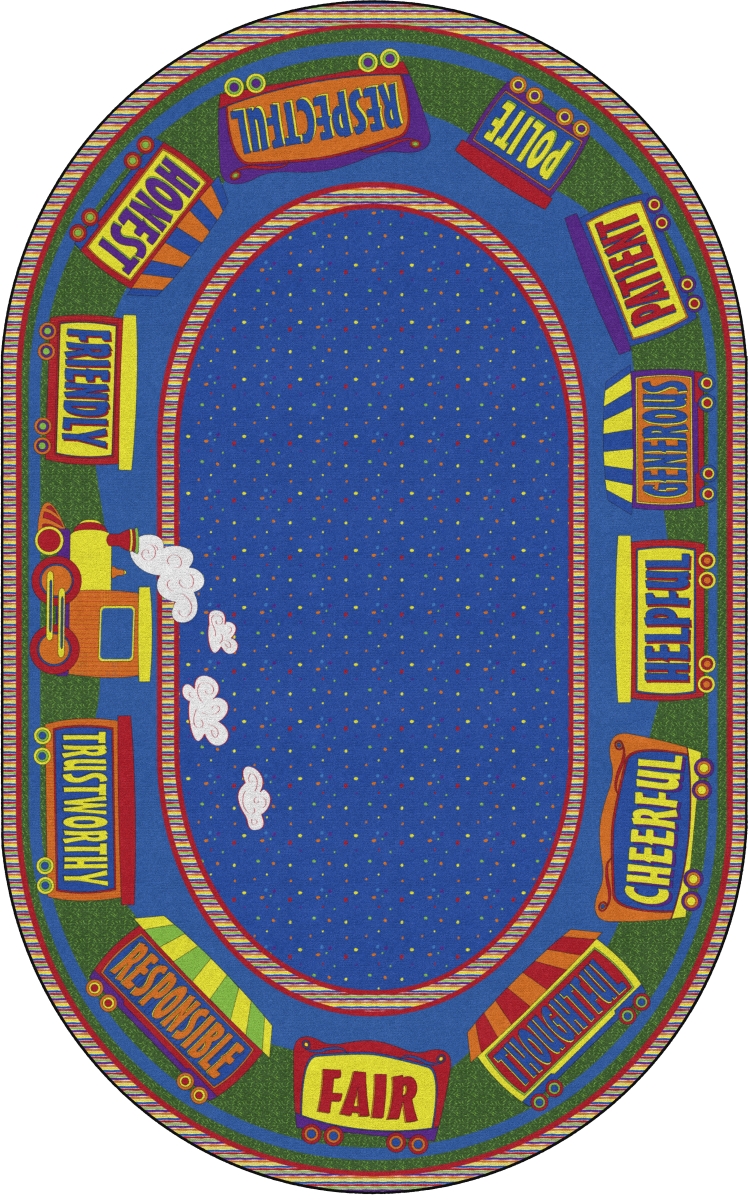FE285-45A 7 ft. 6 x 12 ft. The Good Friend Train Rug - Oval