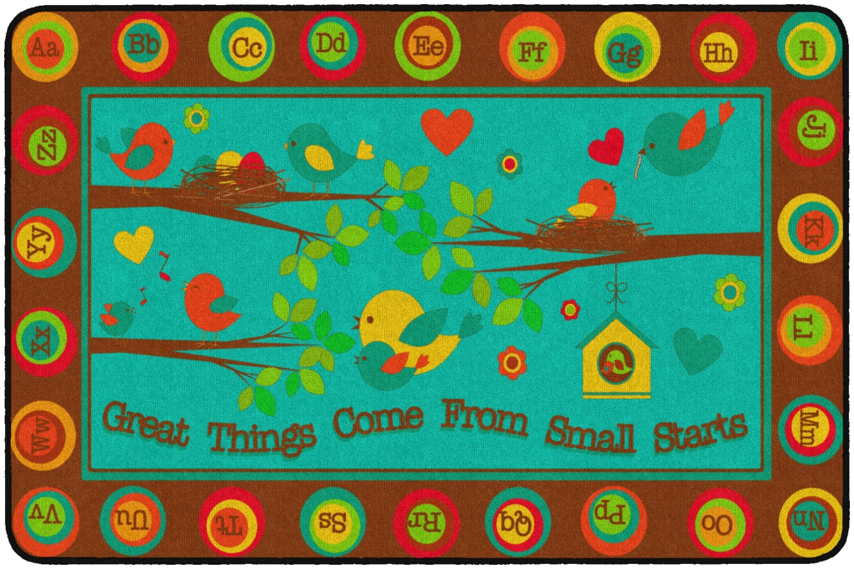 FE287-22A 4 x 6 ft. Great Things Come from Small Starts Rug - Rectangle