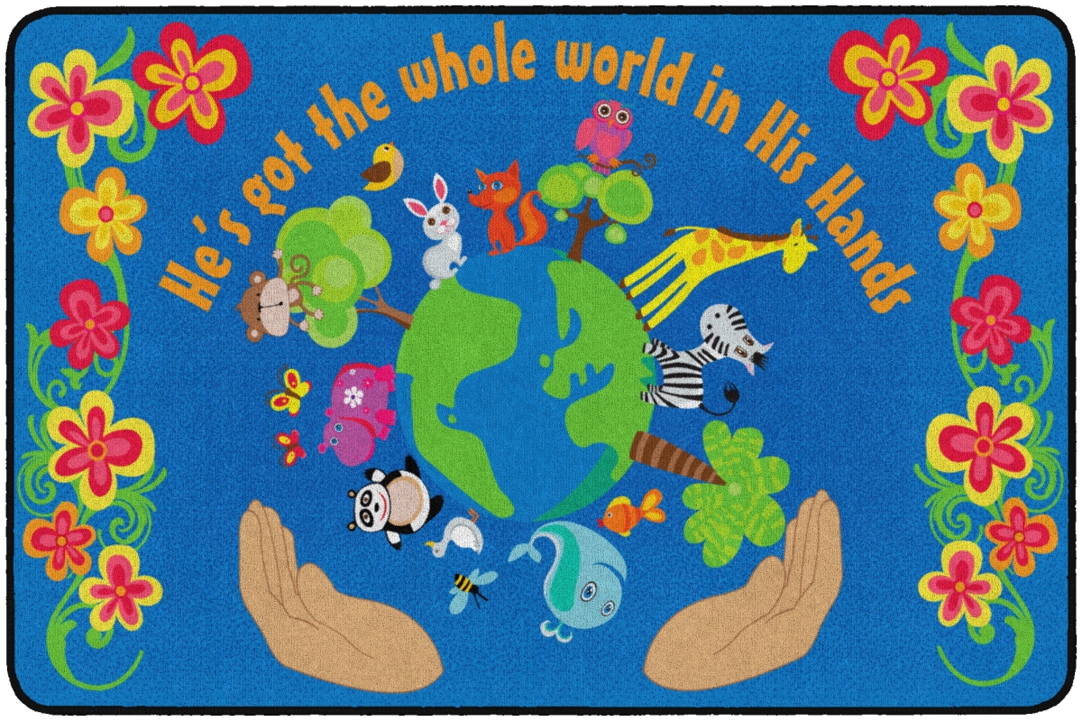 FE289-22A 4 x 6 ft. He is Got the Whole World in His Hands Rug - Rectangle