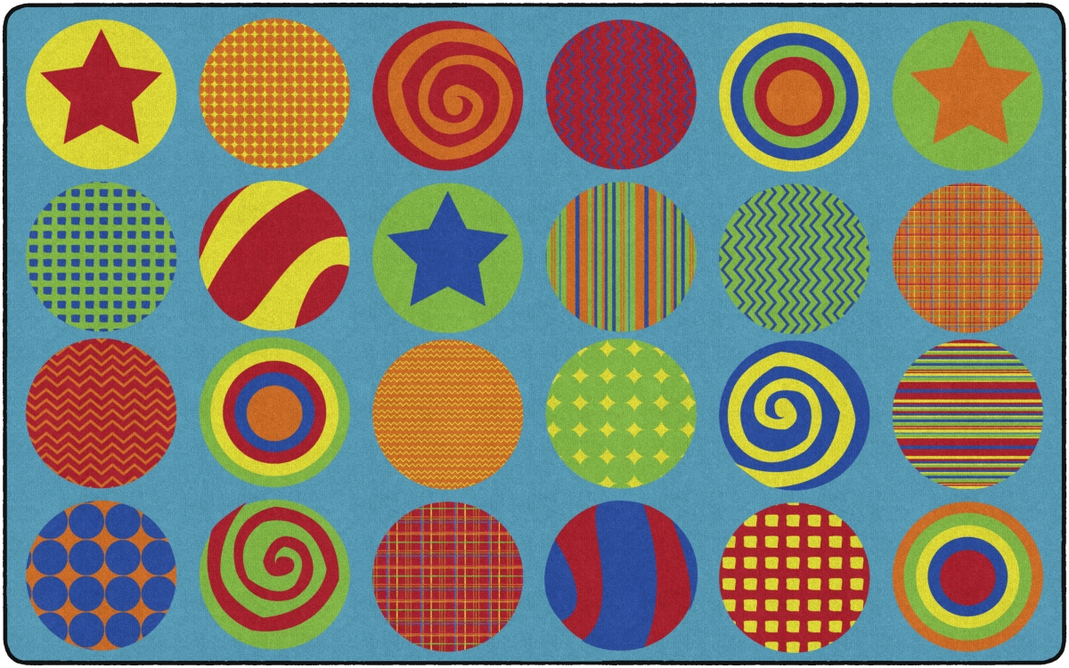 FE297-44A 7 ft. 6 x 12 ft. Patterned Circles Rug - Rectangle