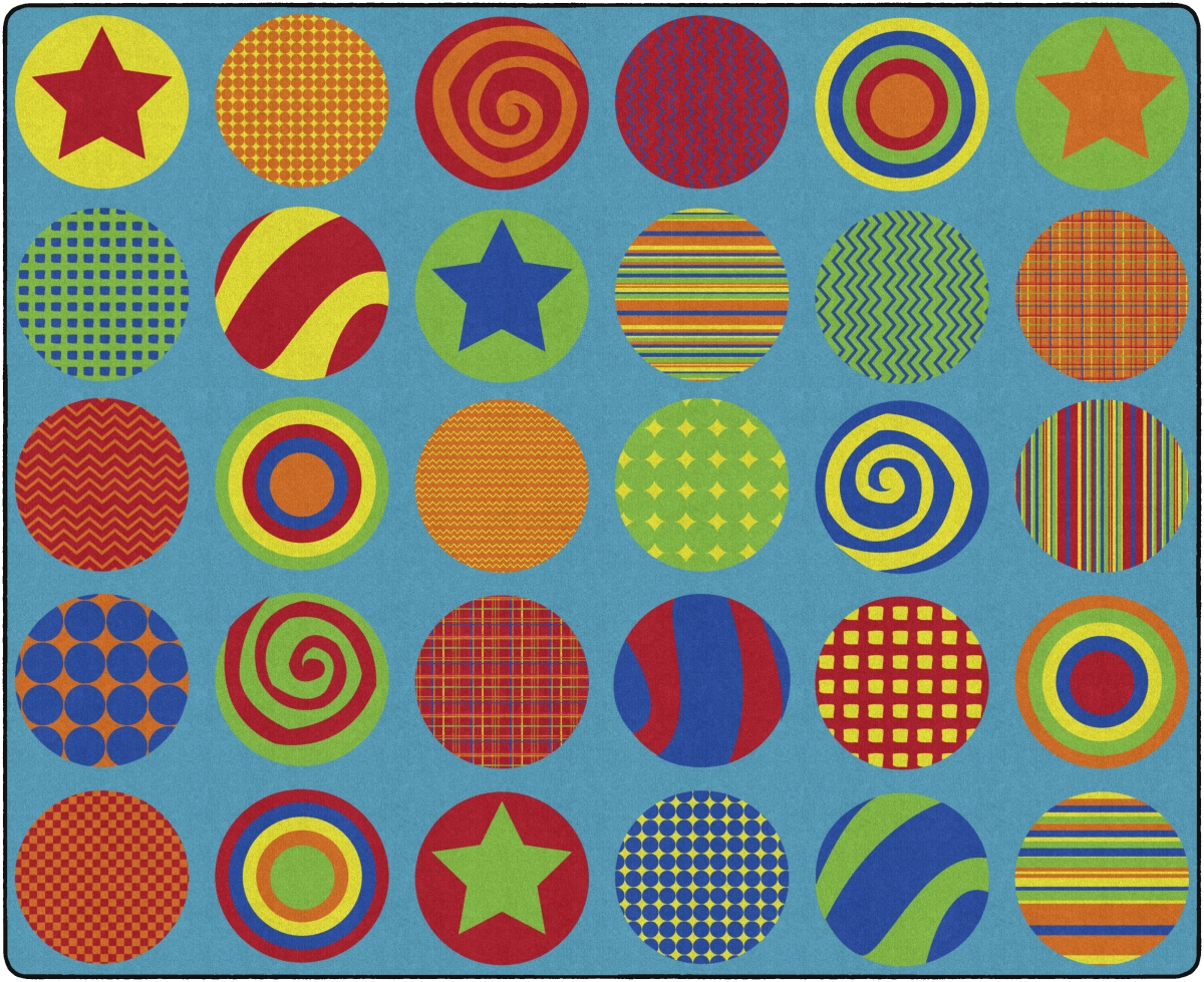 FE297-58A 10 ft. 9 x 13 ft. 2 Patterned Circles Rug - Rectangle