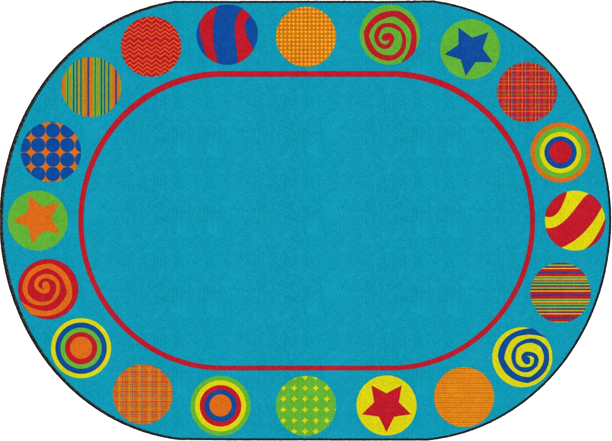 FE298-33A 6 ft. x 8 ft. 4 Patterned Circles Rug - Oval