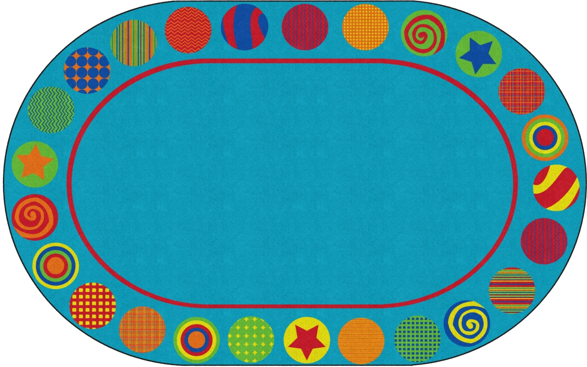 FE298-45A 7 ft. 6 x 12 ft. Patterned Circles Rug - Oval