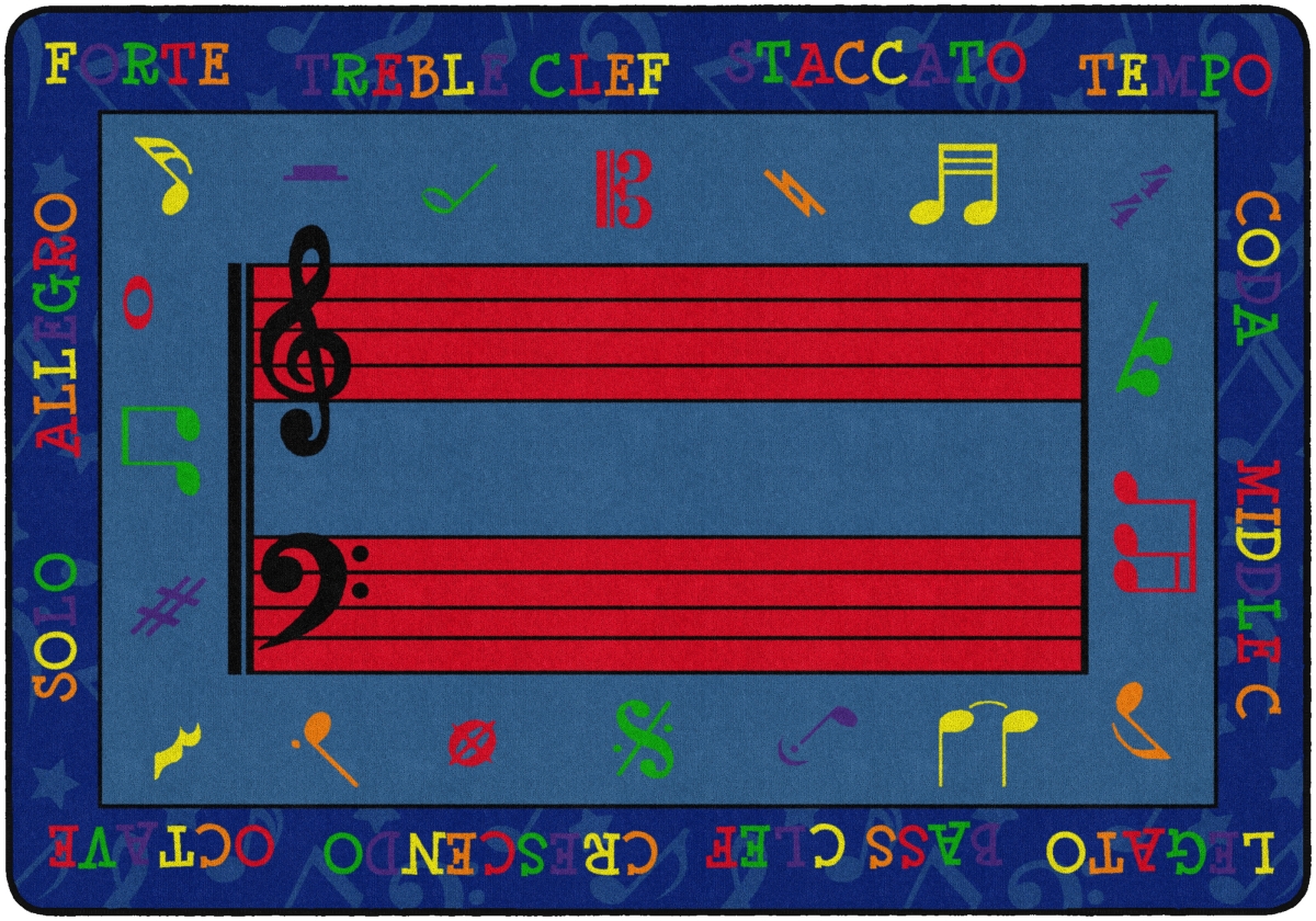 FE121-32A 5 ft. 10 in. x 8 ft. 4 in. Fun with Music Rug - Rectangle
