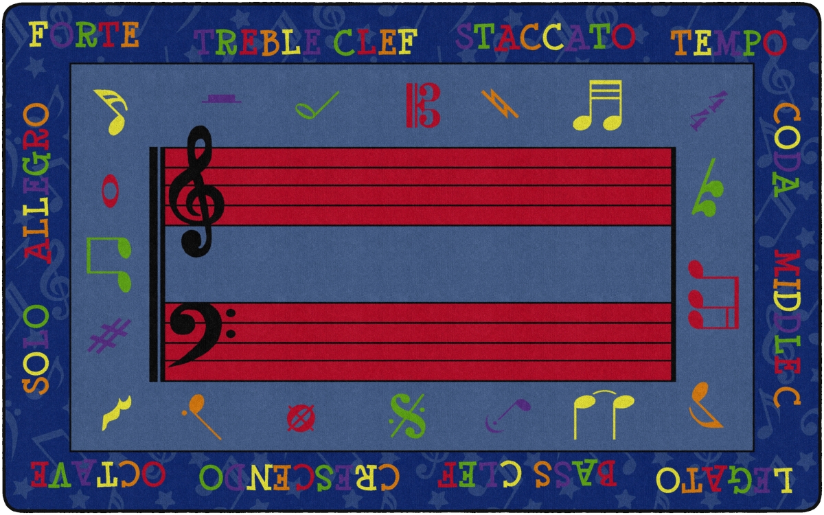 FE121-44A 7 ft. 6 in. x 12 ft. Fun with Music Rug - Rectangle
