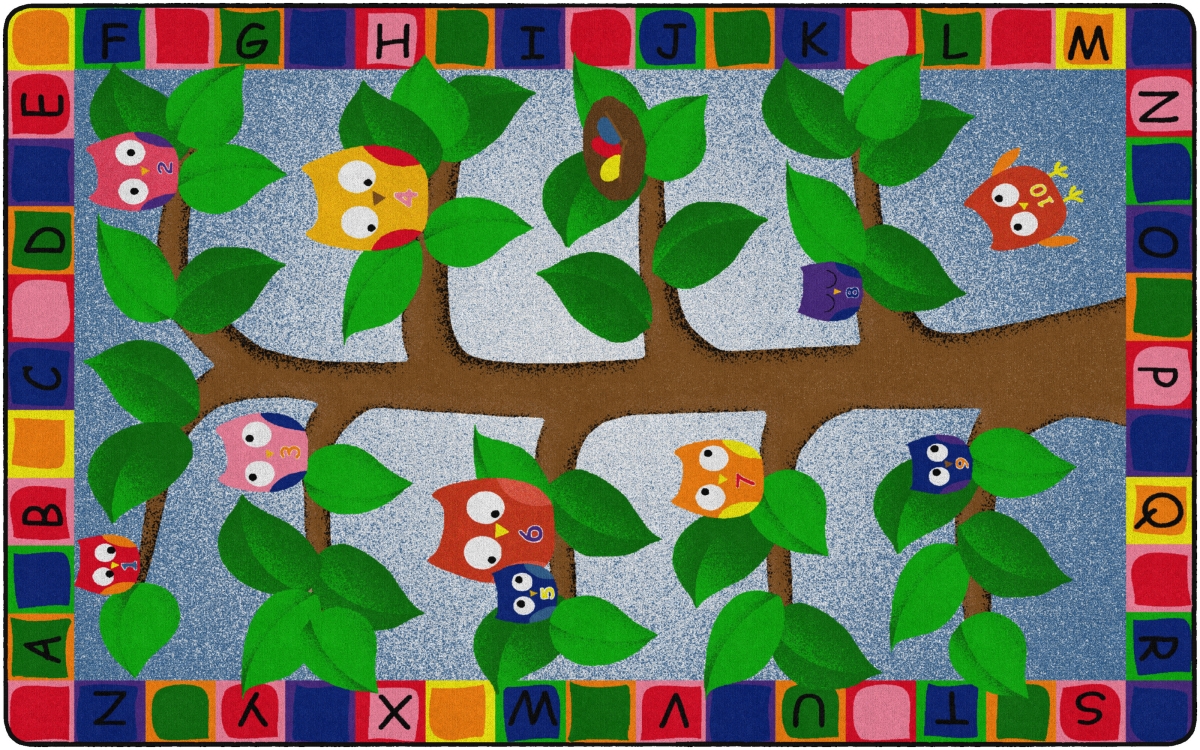 7 ft. 6 x 12 Alphabet Owls Rug - Rectangle