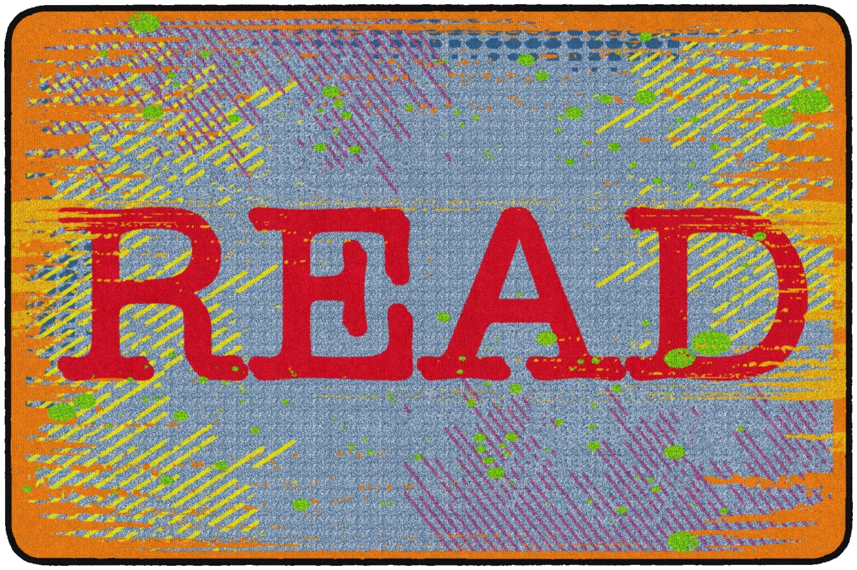 FE342-22A 6 x 4 ft. Read School Library Rug, Bright - Rectangle