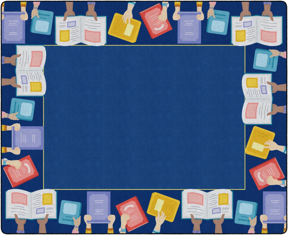 FE484-58A 10 ft. 6 x 13 ft. 2 The Book Border Rug - Rectangle