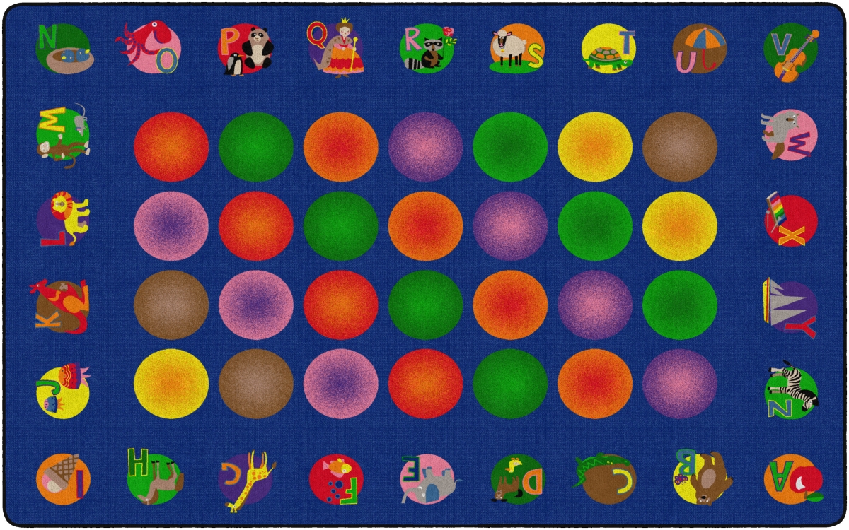 FE129-44A 7 ft. 6 in. x 12 ft. Circletime Learning Rug - Rectangle