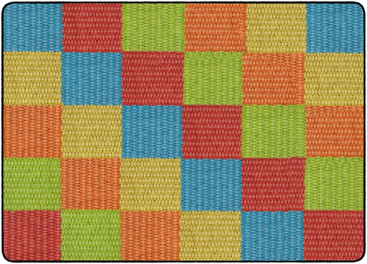 Picture of Flagship Carpets FA1009-32FS 6 x 8 ft. 4 Cozy Basketweave Blocks Classroom Rug&#44; Multicolor - Rectangle