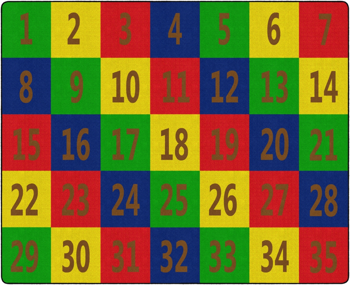 FE381-58A 10 ft. 9 x 13 ft. 2 Number Seating School Classroom Rug - Rectangle