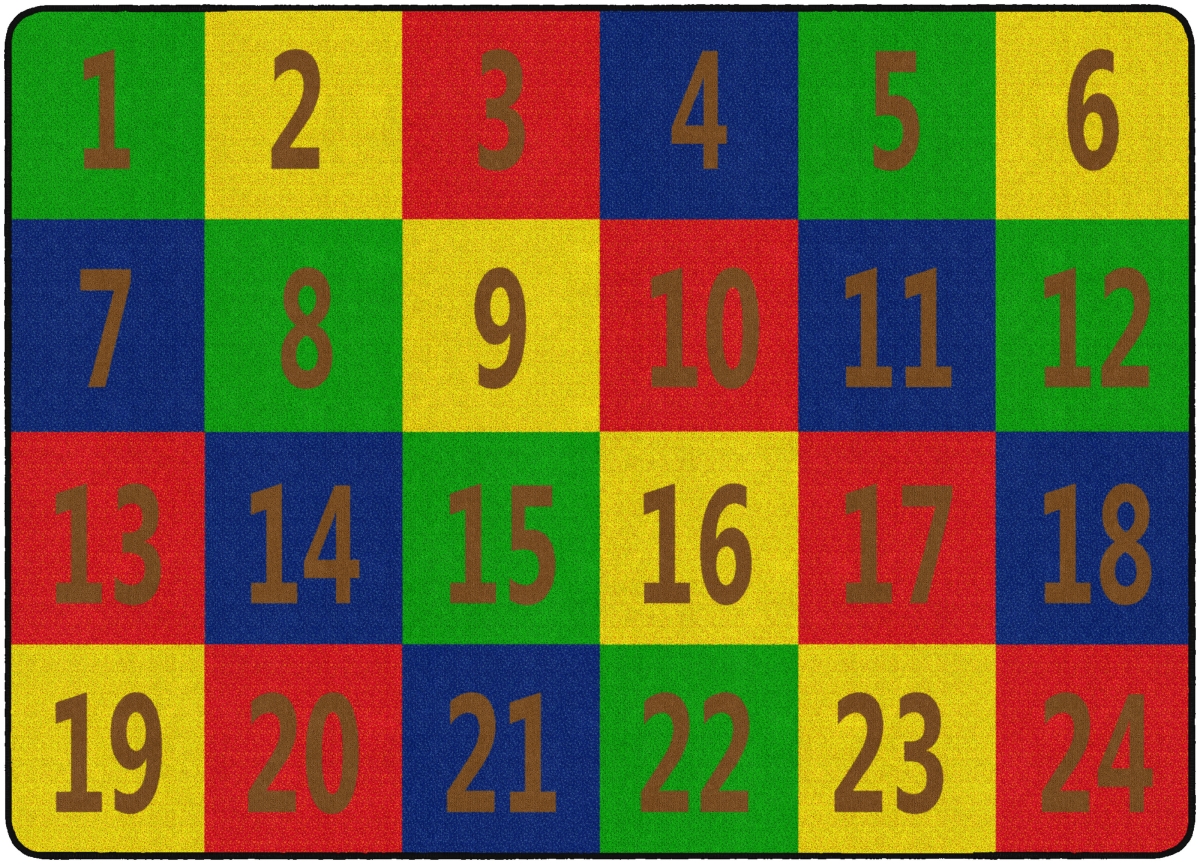 FE381-32A 6 x 8 ft. 4 Number Seating School Classroom Rug - Rectangle